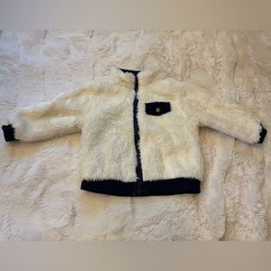Gymboree White and Black Fuzzy Jacket